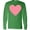 Kelly Green, variant on Inktastic Pink Valentine's Day Heart Long Sleeve T-Shirt