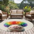 thumbnail image 4 of Funny Pig Round Area Rug 5Ft Washable Circle Rugs for Living Room Bedroom, Rainbow Abstract Animals Non-Slip Carpet Floor Mats Indoor Outdoor Carpet Runner Aesthetic Home Decor, 4 of 8