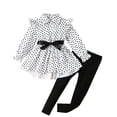 thumbnail image 1 of Odeerbi 2-8 Años Niñas Algodón Conjunto Cuello Peter Pan Camisa Manga Larga Con Falda de Dos Piezas Conjunto Falda Con Lazo, 1 of 9