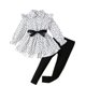 thumbnail image 1 of Odeerbi 2-8 Años Niñas Algodón Conjunto Cuello Peter Pan Camisa Manga Larga Con Falda de Dos Piezas Conjunto Falda Con Lazo, 1 of 9