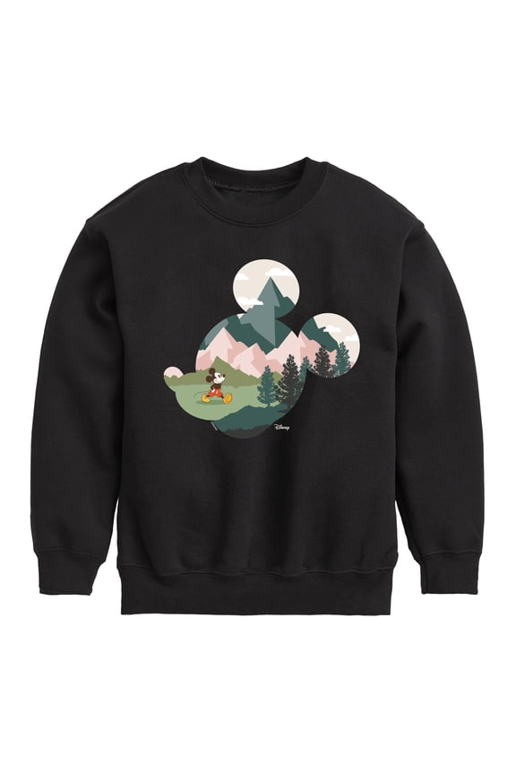 - Mickey Head Nature Fill - Toddler & Youth Crewneck Fleece Sweatshirt