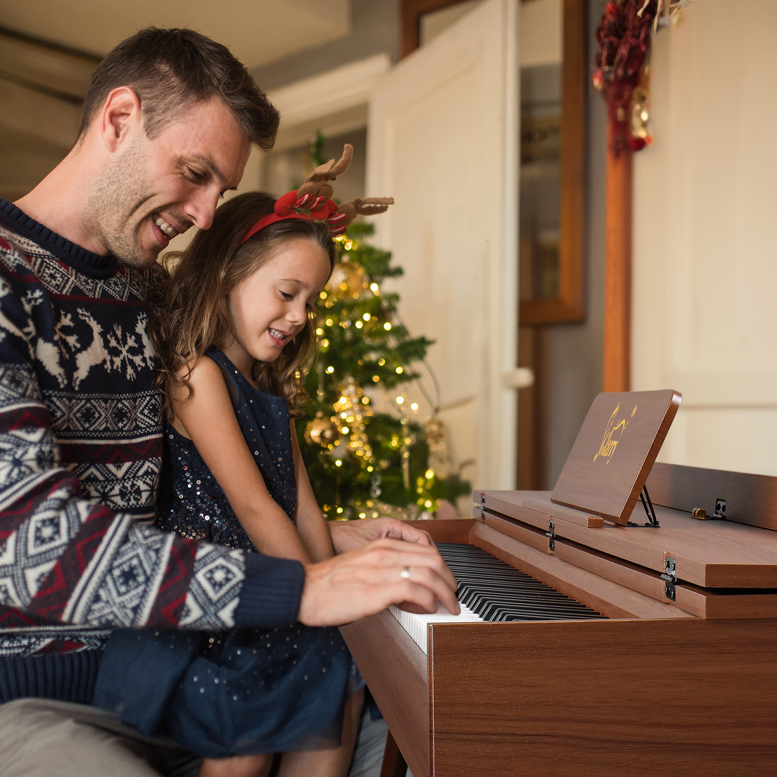 Glarry 88 Key Digital Piano,Full Weighted Keyboards Piano with Metal Stand, Triple Pedals, Headphone, Dark Brown