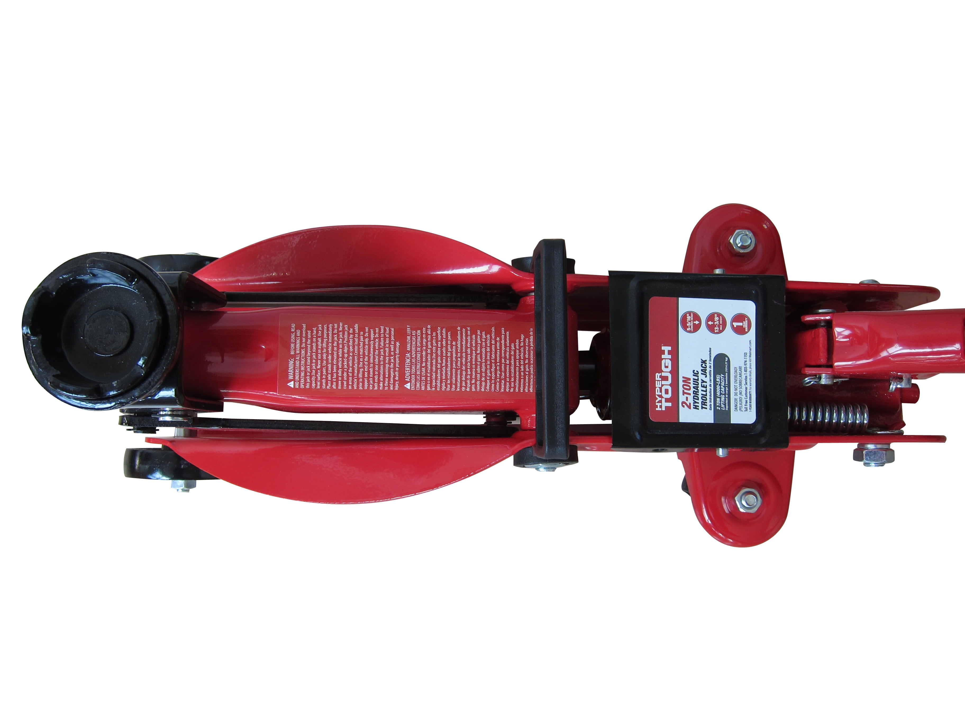 Hyper Tough 2 Ton Red Hydraulic Trolley Jack for Vehicle Lifting