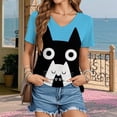 thumbnail image 5 of Yopmin Funny Cat Shirts for Women V Neck Summer Graphic Tees Funny Casual Clothes for Travel Dating Commuting, 5 of 6