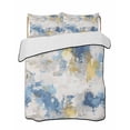 thumbnail image 2 of Quilts Twin XL Size, Blue Yellow Beige Soft Comforter Bedding Set for Bed, Retro Abstract Modern Art Painting Lightweight Quilted Bedspread with Pillow Cover(2 Pieces) for All Season, 68x98 Inch, 2 of 6