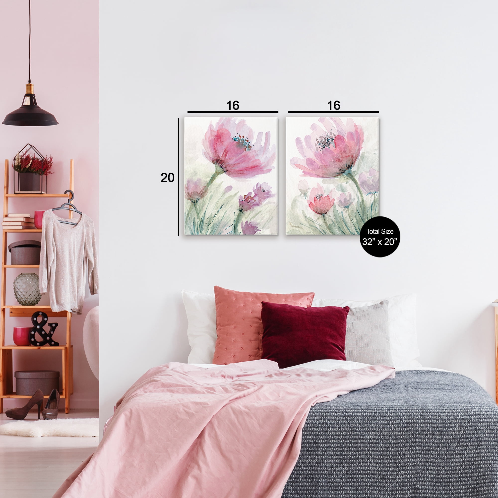 Stupell Industries Speckled Flower Stamens 2 Piece Canvas Wall Art Set, design by Patti Bishop