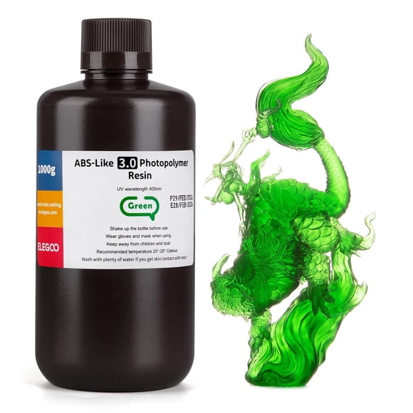 Impresora 3D de resina ELEGOO tipo ABS 3.0 405 nm 1000 g, verde transparente