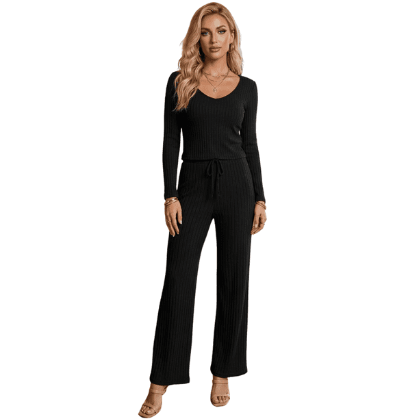 Conjunto 2 Piezas Blusa Manga Larga Y Pantalón Ajuste Cómodo Sofisticado para Mujer
