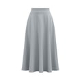 thumbnail image 3 of Lmueinov Plus Size Skirts for Women Casual Elastic High Waist Midi Skirt with Pockets Solid Color Flowy Work Office Fall Winter Skirts S-3XL, 3 of 7