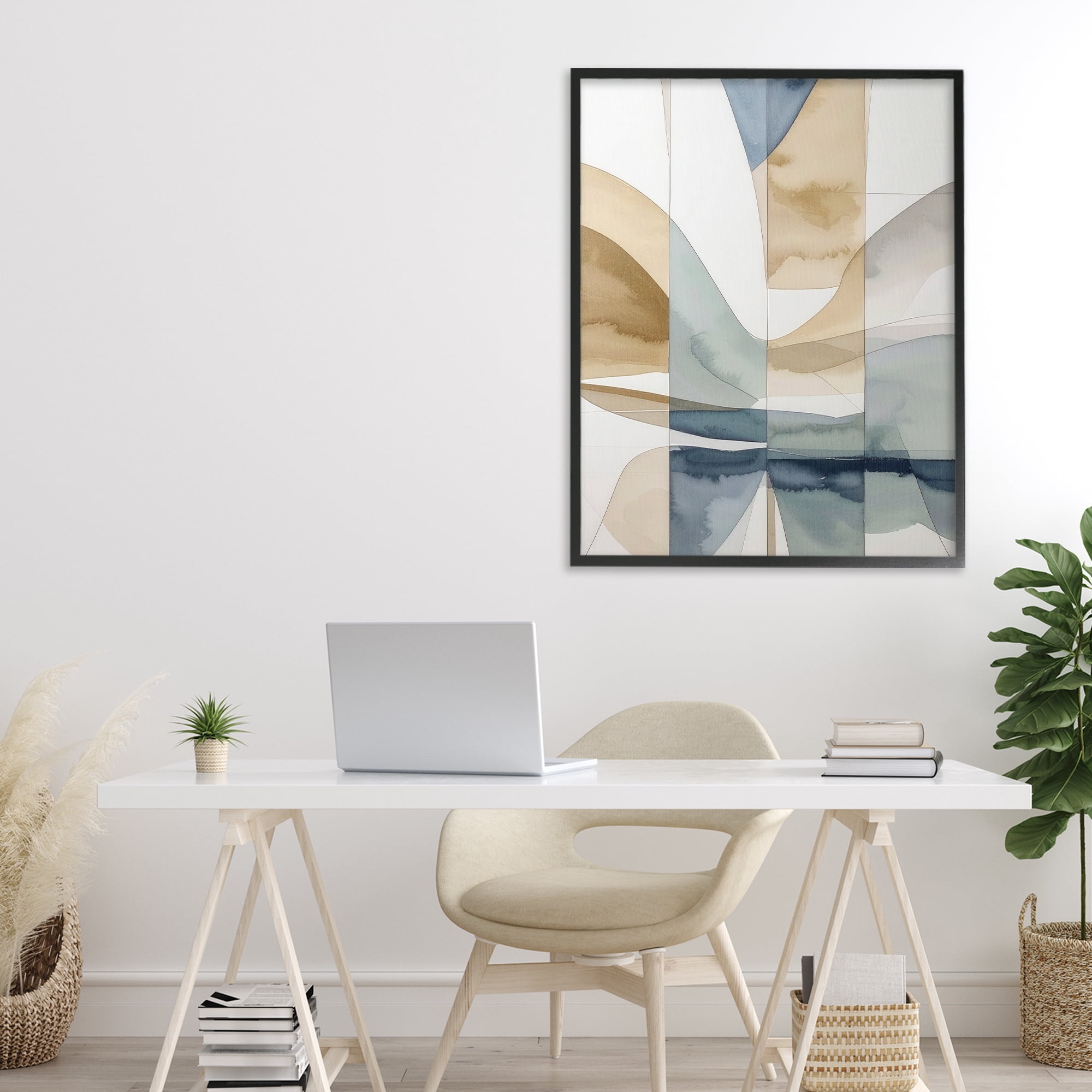 Stupell Industries Geographic Fluid Abstraction Black Framed Giclee Art, design by Alonza Saunders