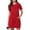 *Red, variant on ClodeEU Womens Summer Round Neck Shorts Sleeve Loose Mini Dress,Casual Tunic Dress With Pockets Brown,Womens Plus XL