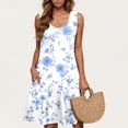 thumbnail image 2 of Vestido Casual de las Mujeres sin Mangas en Gradiente Cuello de Tripulación, Vestido Ligero de Primavera Y Verano de Poliéster, 2 of 5