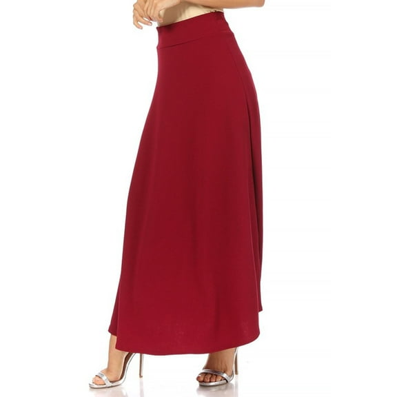 Women's Casual Solid Flare A-line Long Skirt