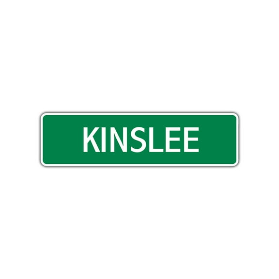 Kinslee Girls Children Name Decoration Label Indoor Outdoor Unique Wall Novelty Letter Printed Plaque Aluminum Metal Sign 4"x13.5"