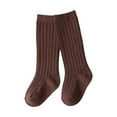 thumbnail image 1 of Pimfylm Girls Ruffle Socks Girls Anti Slip Grips Socks Children Socks Comfortable Soft Mid Length Socks Stylish Warm Mid Length Athletic Socks Size for 3-5 Years,Brown, 1 of 3