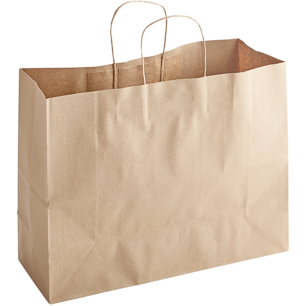 Choice 16" X 6" X 12" Natural Kraft Paper Customizable Shopping Bag
