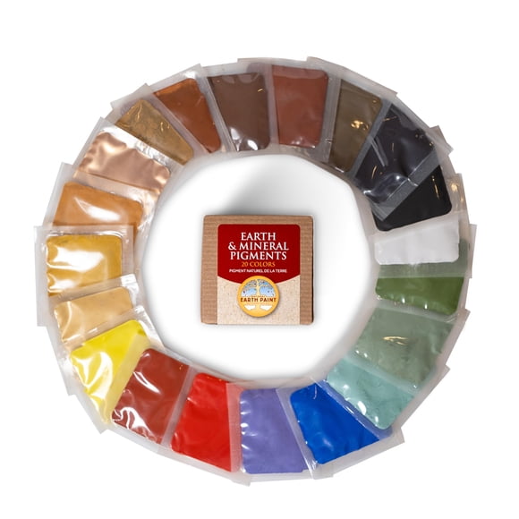 Paquete de pigmentos de tierra natural Natural Earth Paint, 20 colores no tóxicos