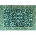 thumbnail image 1 of Ahgly Company Machine Washable Indoor Rectangle Persian Turquoise Blue Traditional Area Rugs, 5' x 7', 1 of 4