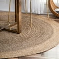thumbnail image 4 of Jaipur Art And Craft Natural Fiber Dark Brown Border Handmade 3x12 Square feet (90x360 cm) Runner Area Rug, 4 of 5