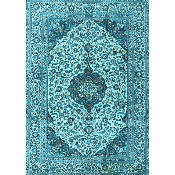 Ahgly Company Indoor Rectangle Persian Light Blue Traditional Area Rugs, 7' x 10'