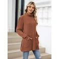 thumbnail image 5 of Long Sleeve Shirts for Women High Neck Casual Tunic Tops Orange Red XXL, 5 of 8