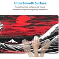 thumbnail image 4 of Black and Red Japanese Waves Sun Mousepad XL Large Gaming Mousepad Long Desk Pad, 31.5 X 11.8 Inch, 4 of 6