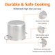 thumbnail image 2 of Olla Amazon Basics de acero inoxidable de 12 cuartos de galón con tapa Amazon Basics NA, 2 of 5