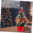 thumbnail image 4 of 2 adornos de árbol de nieve, pequeños bonsáis de mesa, mini adornos navideños con lazo de sisal, para fiestas, decoración de Navidad para el hogar, casa de muñecas., 4 of 6