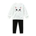 thumbnail image 2 of Ruyang 2 Piece Sets for Girls Long Sleeve Cute Print Sweatshirt Elastic Leggings Toddler Kids Cute Fall Lounge Outfits, 2 of 8