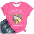 thumbnail image 4 of Likimi Womens T Shirt Crew Neck Short Sleeve Fruit Print Relaxed Fit Summer Elegant Tee Pink4 Size L, 4 of 4