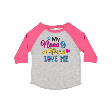 

Inktastic My Nana and Papa Love Me with Hearts Gift Toddler Boy or Toddler Girl T-Shirt