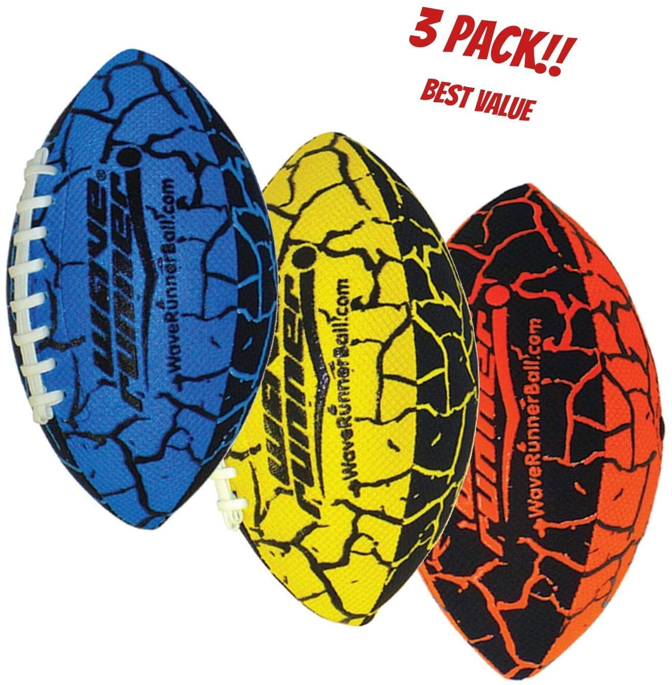 Black/Green Lets Play Football in The Water Xtreme Metallic Series Wave Runner Grip It Waterproof Football- Size 9.25 Inches with Sure-Grip Technology