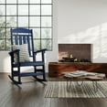 thumbnail image 3 of Patio Slat Rocking Chair, HDPE Plastic Weather Resistant Porch Rocker, Navy Blue, 3 of 8