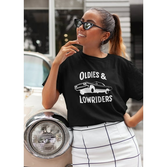 Oldies and Lowriders Car Shirt Oldies Party Low Rider Tshirt Cholo Chicana Lowrider Silhouette Chicano Cholo Style Cruising Lowrider Gift