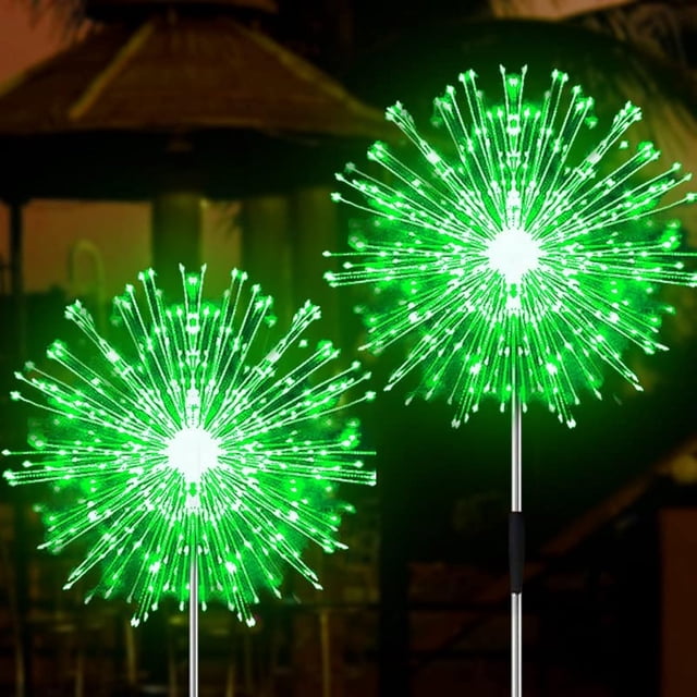 Luces solares para fuegos artificiales JJgoo, 120 LED, 2 modos, resistentes al agua
