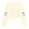 thumbnail image 3 of Womens Fall Crewneck Sweatshirts Ghost Halloween Outfits Loose Long Sleeve Gradient Sweat Shirts Casual Lounge Wear Blue, 2XL, 3 of 3