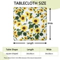 thumbnail image 2 of White Green Leaf Sunflower Pattern Square Fitted Tablecloth with Elastic Edge,Square Table Cover,Washable Elastic Table Cover for Home Kitchen Party Decor 34"x34", 2 of 6