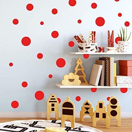 Premium Multi-Sized Vinyl Decals \u2013 268pcs Easy Peel & Stick Set for Apartments, Nurseries & DIY Home Decor (Red)