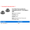 thumbnail image 2 of Front Wheel Hub Assembly Set - Compatible with 2013 - 2015 BMW X1 AWD 2014, 2 of 2