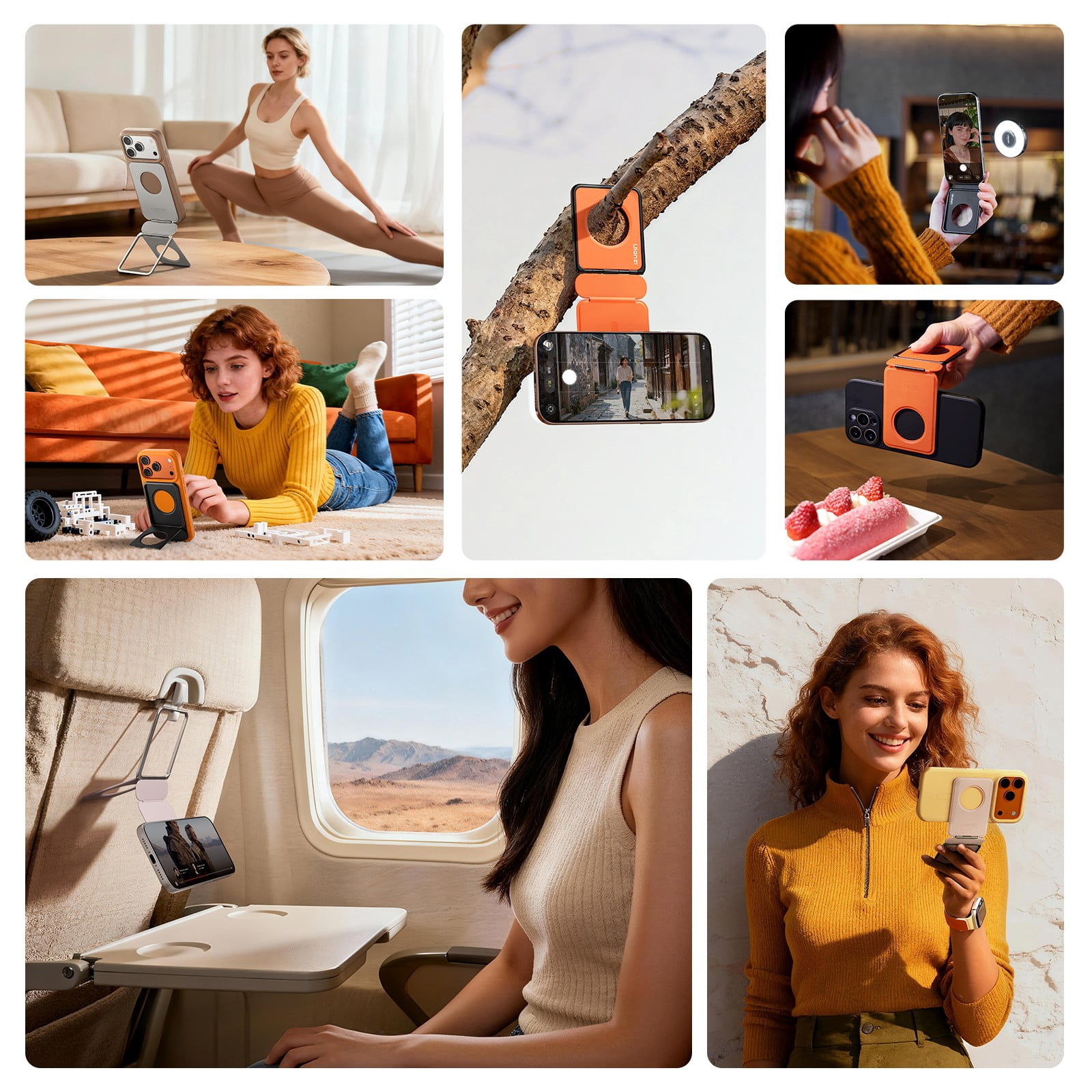 Ulanzi PS01 MagSnap Magnetic Phone Stand – Slim Foldable Phone Holder for Desk & Travel, Portable Lightweight Stand Compatible with iPhone & Android Smartphones