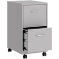 thumbnail image 2 of Pemberly Row 18" 2-Drawers Metal Mobile Vertical Filing Cabinet in Arctic Silver, 2 of 16