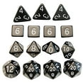 thumbnail image 2 of Set of 15 Large High-Visibility Polyhedral Dice: Opaque Black with White Numbers (3d4 4d6 2d8 1d10 1d% 1d12 3d20), 2 of 4