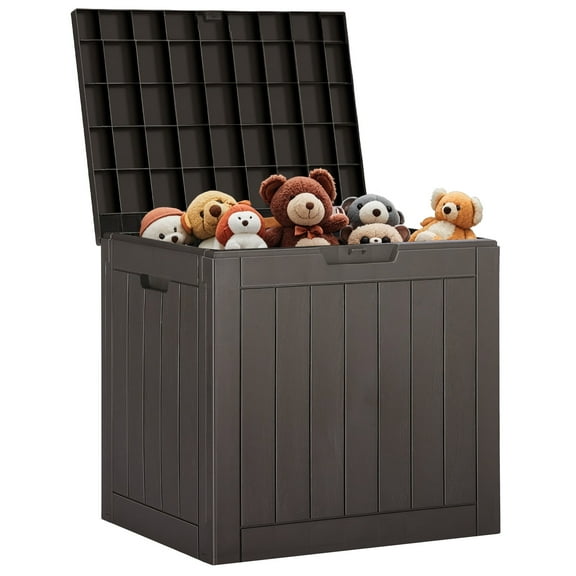 Gianna 31 Gallon Resin Deck Box, Waterproof UV Resistant Outdoor Storage Box for Garden, Indoor