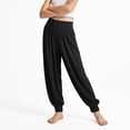 thumbnail image 5 of Girls Pants Solid Color Lightweight Yoga Sports Dance Fitness Drawstring Winter Pants 11-12 Years,Black XZNPDUCQ, 5 of 5