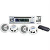 Pyle Marine CD/USB/MP3 Receiver Combo 4-Speaker/Stereo Cover, Black