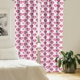 thumbnail image 2 of Ambesonne Pale Pink Curtains, Hearts Cartoon, Pair of 28"x95", Magenta Pale Pink, 2 of 5