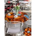 thumbnail image 4 of Outdoor Tablecloth with Umbrella Hole and Zipper, Blue Pumpkin Fall Round Table Cloth 54 Inch Waterproof Tablecloth, Thanksgiving Maple Leaves Farmhouse Picnic Table Cover for Patio Camping, 4 of 7