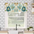 thumbnail image 4 of Abstract Valances for Windows Green Peony Pattern Petals Leaves Gold Lines Retro Rod Pocket Curtain Valance Window Treatment Short Curtains for Kitchen Living Room, 60"x18", 4 of 5