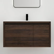 Bathroom Vanity with Sink with Gel Sink, Bathroom Vanity, 36 Inch Bathroom Sink Cabinet with Soft Close Doors for Bathroom, California Walnut