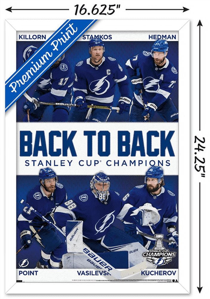 NHL Tampa Bay Lightning - 2021 NHL Stanley Cup Champions Wall Poster, 14.725" x 22.375", Framed